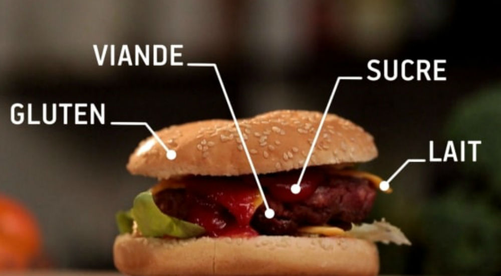 un hamburger sans gluten, sans lait, sans sucre 